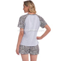 Gebreide luipaardprint loungewear